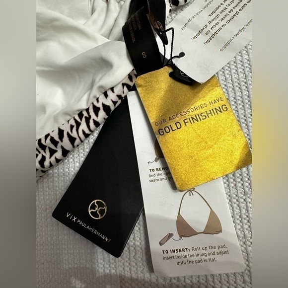 ViX by Paula Hermanny Remy Bia Printed Bikini Top only Small Brown & White Logo - Picture 12 of 12